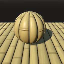 Render of Bamboo poles and split slats