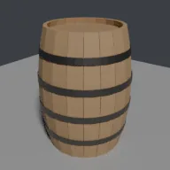 Render of Barrel from bulged staves, hoops and heads