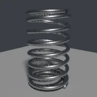 Render of Helical compression spring with spring rate