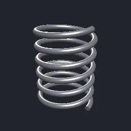 Render of Coil spring along a helix