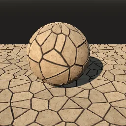 Render of Cracked earth and salt flat