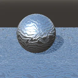 Render of Damascus pattern-welded steel
