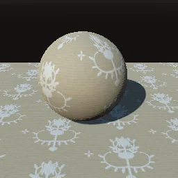 Render of Damask wallpaper with a grown symmetric ornament