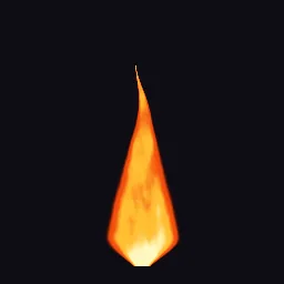 Render of 2D flame with rising turbulence