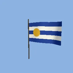 Render of Waving flag with a pinned edge