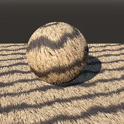 Render of Fur pelt from strands along a flow field