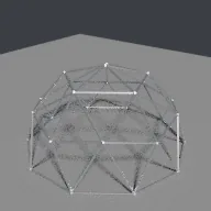 Render of Geodesic dome with strut length classes