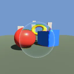 Render of Screen-space glass refraction with dispersion