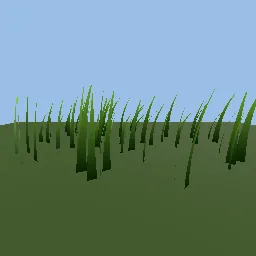 Render of Grass blades swaying in travelling wind gusts