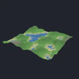 Render of Heightmap terrain from fractal noise