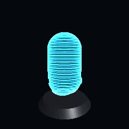 Render of Hologram with scanlines, flicker and slice glitches
