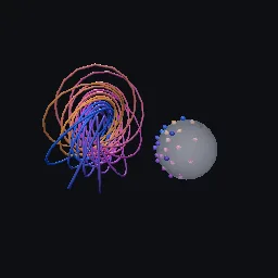 Render of Hopf fibration fibres as linked circles