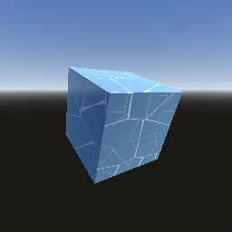 Render of Ice with surface and inner Voronoi cracks
