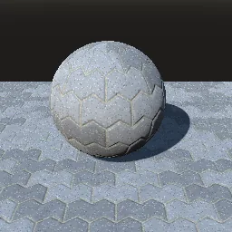 Render of Interlocking concrete pavers: zigzag, dogbone, wavy