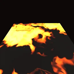 Render of Flowing lava from domain-warped noise
