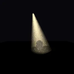 Render of Fake volumetric light cone with dust