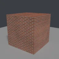 Render of Procedural brick material sized in metres