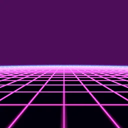 Render of Scrolling neon grid floor