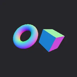 Render of Geometry debug views: normals, tangents, UV, depth