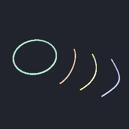 Render of NURBS curves with exact circles and conics