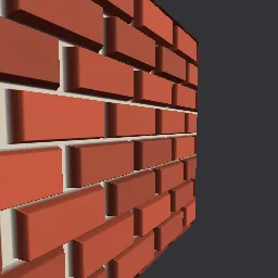 Render of Parallax occlusion mapped procedural bricks