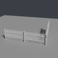 Render of Picket fence along a path