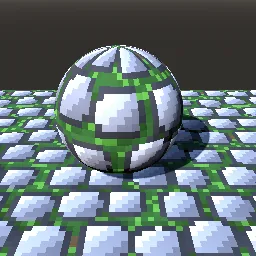 Render of Pixel-art cobblestone path with grass joints