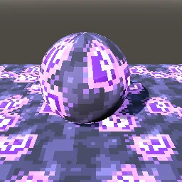Render of Pixel-art crystal cave wall with glowing gems
