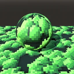 Render of Pixel-art tree canopy of shaded leaf clumps