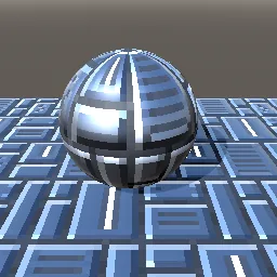 Render of Pixel-art sci-fi hull panels with glowing lights