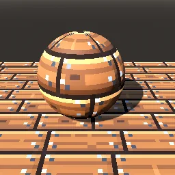 Render of Pixel-art wooden planks with grain, knots and nails