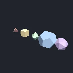 Render of Platonic solids with exact edge length