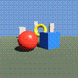 Render of Ordered dithering to few colours or one bit