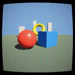Render of CRT monitor with curvature, scanlines and shadow mask