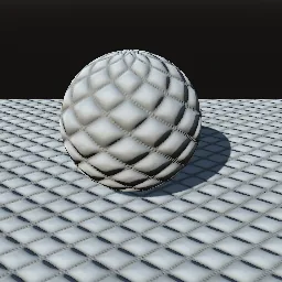 Render of Quilted and deep-buttoned fabric