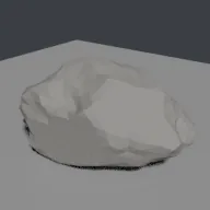 Render of Displaced icosphere rock with fractured facets