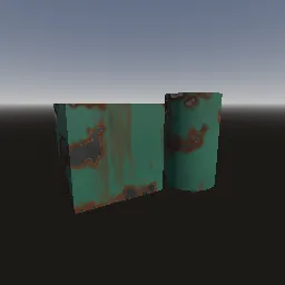 Render of Painted metal with chips, rust and streaks