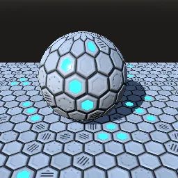 Render of Science fiction hexagonal hull panels