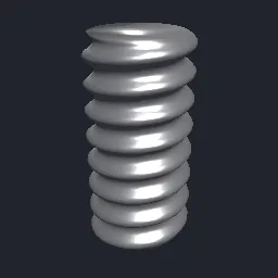 Render of Threaded rod with a trapezoidal helical thread