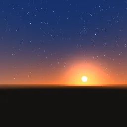 Render of Day and night sky driven by the sun height