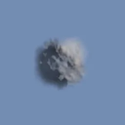 Render of Lit smoke puff on a camera-facing card