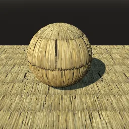 Render of Thatched roof of straw or water reed