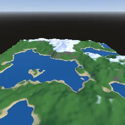 Render of Noise terrain with height and slope splatting