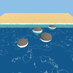Render of Toon water with depth bands and contact foam