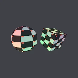 Render of UV checker with direction ramps and stretch map
