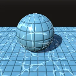 Render of Water caustics traced onto a pool floor