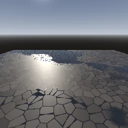 Render of Wet cobblestones with rain puddles and ripples