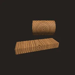 Render of Procedural wood with growth rings and grain