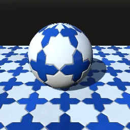 Render of Zellige eight-point star and cross tiles